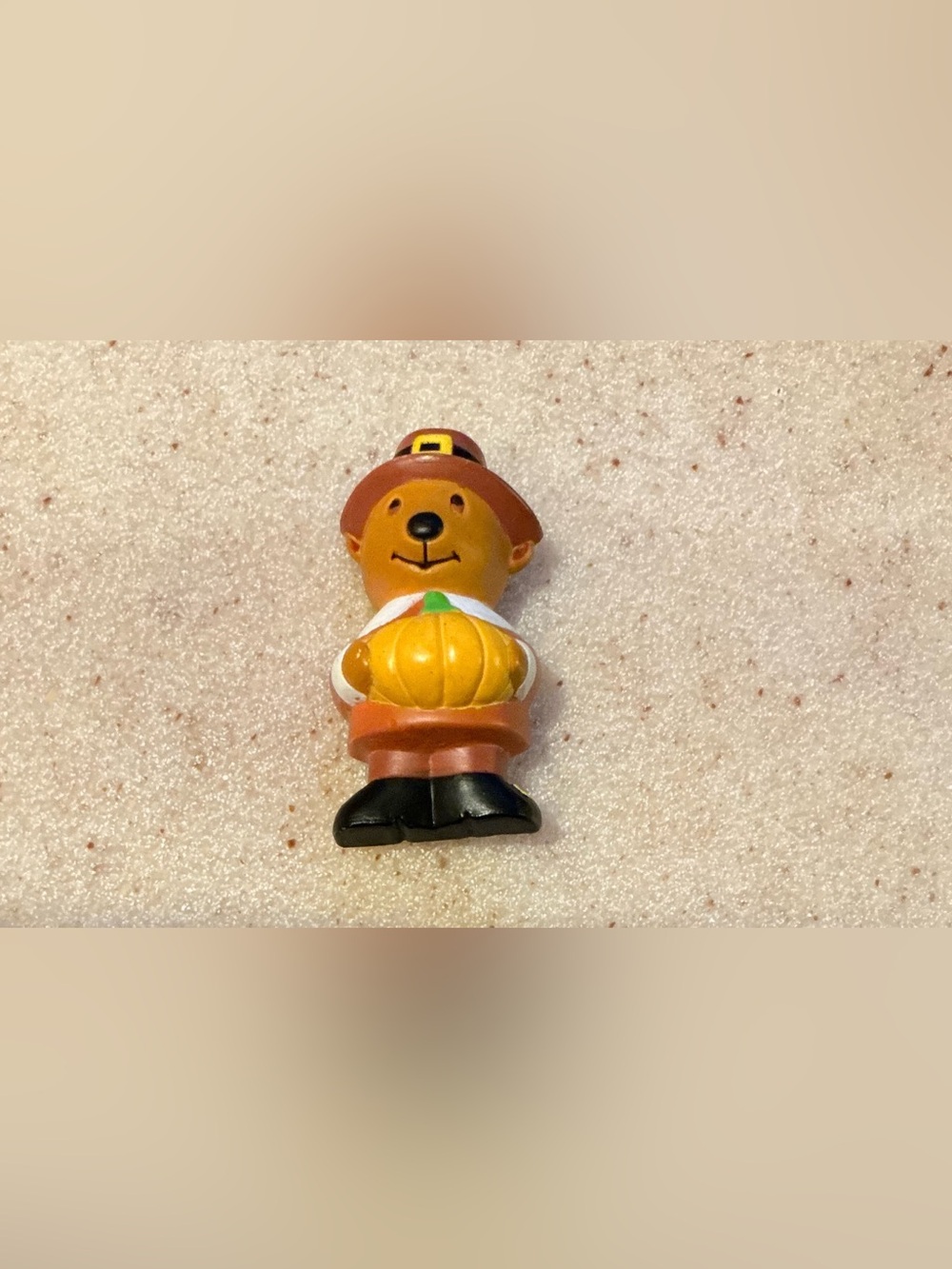 Dog Toy Plush Bear Holding Pumpkin - Brown/Orange